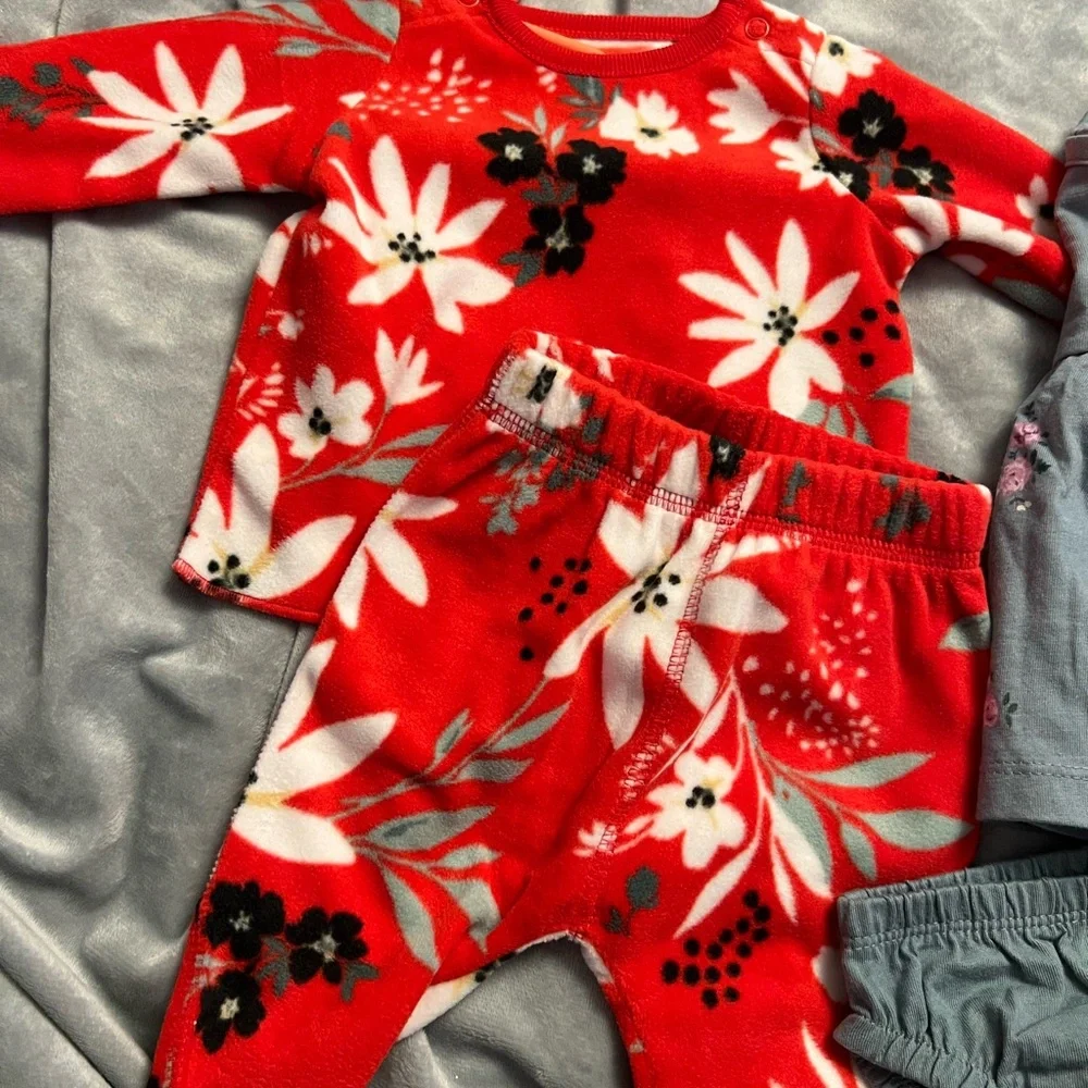 6pc NWOT newborn baby girl carters clothing lot - Picture 2 of 10